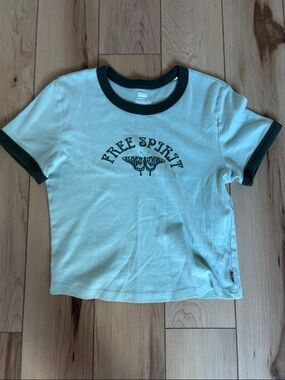 Levi's Women’s"Free Spirit" Light Blue Ringer Tee